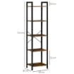 LIBRERIA STILE INDUSTRIALE A 5 SCAFFALI 40X30X154CM MARRONE