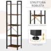 LIBRERIA STILE INDUSTRIALE A 5 SCAFFALI 40X30X154CM MARRONE