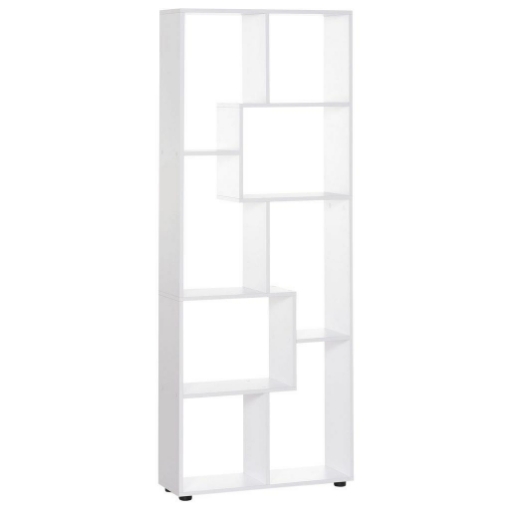 LIBRERIA MODERNA A 8 RIPIANI IN LEGNO TRUCIOLARE 70X24X178 CM BIANCO