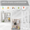 LIBRERIA MODERNA A 8 RIPIANI IN LEGNO TRUCIOLARE 70X24X178 CM BIANCO