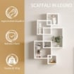 LIBRERIA MODERNA SOSPESA CON 5 CUBI INTRECCIATI IN LEGNO 49.5X10.2X86CM BIANCO