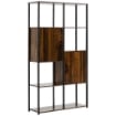 LIBRERIA STILE INDUSTRIALE CON 4 RIPIANI 90X30X159.5CM NERO E MARRONE