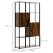 LIBRERIA STILE INDUSTRIALE CON 4 RIPIANI 90X30X159.5CM NERO E MARRONE