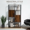 LIBRERIA STILE INDUSTRIALE CON 4 RIPIANI 90X30X159.5CM NERO E MARRONE