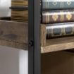 LIBRERIA STILE INDUSTRIALE 5 RIPIANI IN LEGNO E METALLO 48X30X155CM MARRONE