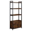 MOBILE LIBRERIA 4 RIPIANI E 2 ANTE IN STILE INDUSTRIALE 75X30X180CM MARRONE