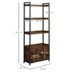 MOBILE LIBRERIA 4 RIPIANI E 2 ANTE IN STILE INDUSTRIALE 75X30X180CM MARRONE