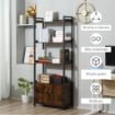 MOBILE LIBRERIA 4 RIPIANI E 2 ANTE IN STILE INDUSTRIALE 75X30X180CM MARRONE