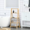 SCAFFALE BAGNO SALVASPAZIO IN LEGNO CON RIPIANI E CASSETTI GRIGIO