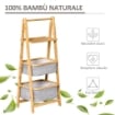 SCAFFALE BAGNO SALVASPAZIO IN LEGNO CON RIPIANI E CASSETTI GRIGIO