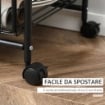 CARRELLO DA CUCINA PORTAVIVANDE INDUSTRIAL 60X38X85.5CM MARRONE E NERO