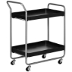 CARRELLO PORTAVIVANDE A 2 LIVELLI IN METALLO 63X40.4X83.5 CM NERO