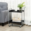 CARRELLO PORTAVIVANDE A 2 LIVELLI IN METALLO 63X40.4X83.5 CM NERO