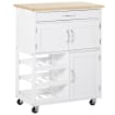 CARRELLO PORTAVIVANDE PER CUCINA 67X37X87CM IN LEGNO BIANCO