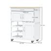 CARRELLO PORTAVIVANDE PER CUCINA 67X37X87CM IN LEGNO BIANCO