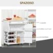 CARRELLO PORTAVIVANDE PER CUCINA 67X37X87CM IN LEGNO BIANCO