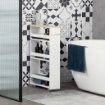 CARRELLO BAGNO SALVASPAZIO A 3 RIPIANI 48X15X80CM LEGNO BIANCO