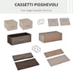 CASSETTIERA CON 4 CASSETTI IN TESSUTO E RIPIANO RIGIDO IN LEGNO 58X29X78.5CM