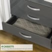 CASSETTIERA A 4 CASSETTI CON MANIGLIE IN METALLO 75X36X72 CM COLORE GRIGIO