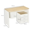 SCRIVANIA CON CASSETTIERA IN LEGNO 110X55X75CM BIANCO E BEIGE