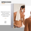 Il numero 1 del risparmio-SPECCHIERA BAGNO IN ACCIAIO CON ANTA E VANO  CONTENITORE A 2 RIPIANI 55X14X30CM