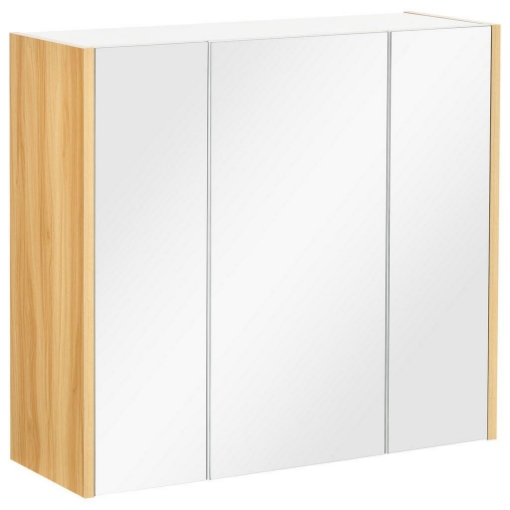 ARMADIETTO SPECCHIERA BAGNO A 3 ANTE CON MENSOLE REGOLABILI 68X22X60CM BIANCO