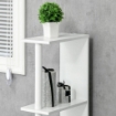 COLONNA DA BAGNO CON 2 RIPIANI E 2 ARMADIETTI 15.2X29.8X118CM BIANCO E LEGNO