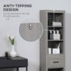 COLONNA BAGNO IN TRUCIOLATO CON 5 RIPIANI APERTI E CASSETTO 42X30X170 CM GRIGIO