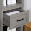 COLONNA BAGNO IN TRUCIOLATO CON 5 RIPIANI APERTI E CASSETTO 42X30X170 CM GRIGIO