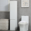 MOBILE BAGNO CON 5 RIPIANI REGOLABILI ANTE SENZA MANIGLIE 30X28X152.5CM BIANCO