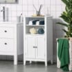 MOBILE BAGNO CON MENSOLE REGOLABILI E ARMADIETTO 2 ANTE 50X30X93CM BIANCO