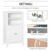 MOBILE BAGNO CON MENSOLE REGOLABILI E ARMADIETTO 2 ANTE 50X30X93CM BIANCO
