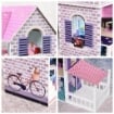 CASA DELLE BAMBOLE IN LEGNO PER BAMBINI 3+ ANNI CON 12 ACCESSORI ROSA