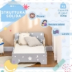 LETTO PER BAMBINI 3-6 ANNI CON STELLE E LUNA 143 X 76 X H49 CM