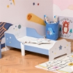 LETTO BASSO PER BAMBINI DI +3 ANNI CON SPONDE BLU E BIANCO