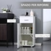 MOBILE BAGNO IN LEGNO CON CASSETTO E 1 ANTA CON MENSOLE 35X30X77.5CM BIANCO