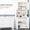 MOBILE BAGNO CON 2 ARMADIETTI ANTE E 2 RIPIANI APERTI 80X33.5X190 CM BIANCO
