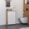MOBILE BAGNO MULTIUSO CON ARMADIETTO E CASSETTO 60X30X90CM COLOR LEGNO E BIANCO
