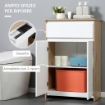 MOBILE BAGNO MULTIUSO CON ARMADIETTO E CASSETTO 60X30X90CM COLOR LEGNO E BIANCO