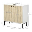MOBILE BAGNO SOTTO LAVABO A 2 ANTE 60X30X60 CM BIANCO E ROVERE