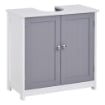 MOBILE SOTTO LAVABO A U 2 ANTE CON MENSOLA REGOLABILE 60X30X60CM BIANCO E GRIGIO