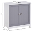 MOBILE SOTTO LAVABO A U 2 ANTE CON MENSOLA REGOLABILE 60X30X60CM BIANCO E GRIGIO