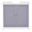 MOBILE SOTTO LAVABO A U 2 ANTE CON MENSOLA REGOLABILE 60X30X60CM BIANCO E GRIGIO