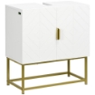 MOBILE BAGNO SOTTOLAVABO CON ARMADIETTO 2 ANTE 60X30X65 CM BIANCO E ORO