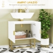 MOBILE BAGNO SOTTOLAVABO CON ARMADIETTO 2 ANTE 60X30X65 CM BIANCO E ORO