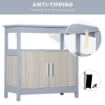 MOBILE SOTTOLAVABO BAGNO CON ARMADIETTO E RIPIANO 60X30X62CM GRIGIO E LEGNO