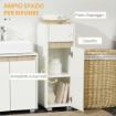 MOBILETTO BAGNO CON CASSETTO E ARMADIETTO IN LEGNO 30X33X88CM BIANCO