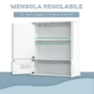 MOBILETTO BAGNO PENSILE CON ANTINE A SPECCHIO 55X17.5X60 CM BIANCO