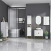 MOBILETTO BAGNO MODERNO CON ARMADIETTO,CASSETTO E MENSOLA 60X30X120CM BIANCO