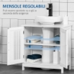 MOBILETTO DA BAGNO SOTTOLAVABO A 2 ANTE CON RIPIANI 60X30X60CM BIANCO